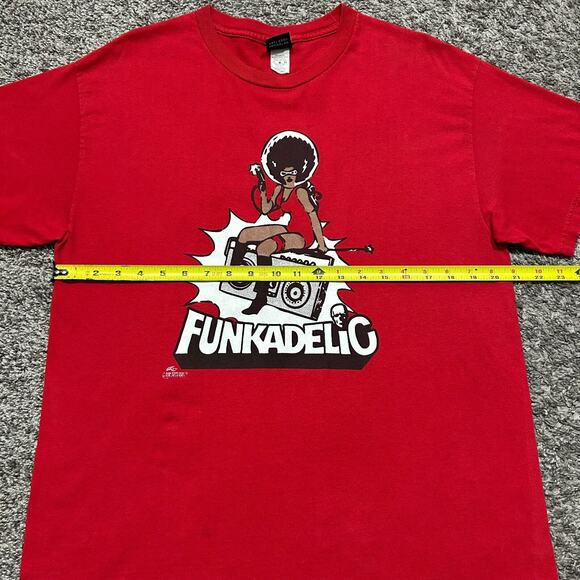 Vintage Funkadelic Shirt y2k George Clinton Parliament Band Tee Red M/L - Picture 7 of 10